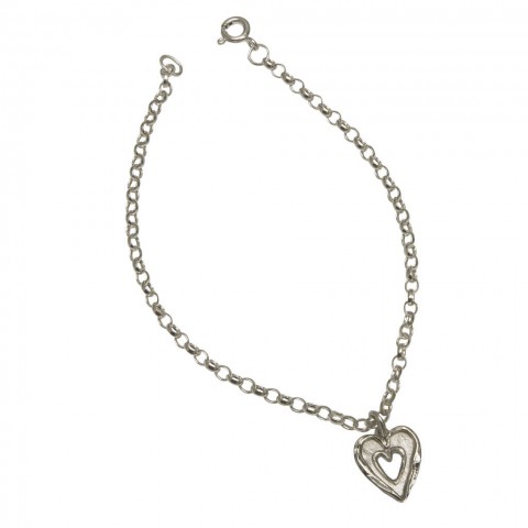 Handcrafted Scottish jewellery - Silver Heart Bracelet Handcrafted Scottish jewellery - Silver Heart Bracelet